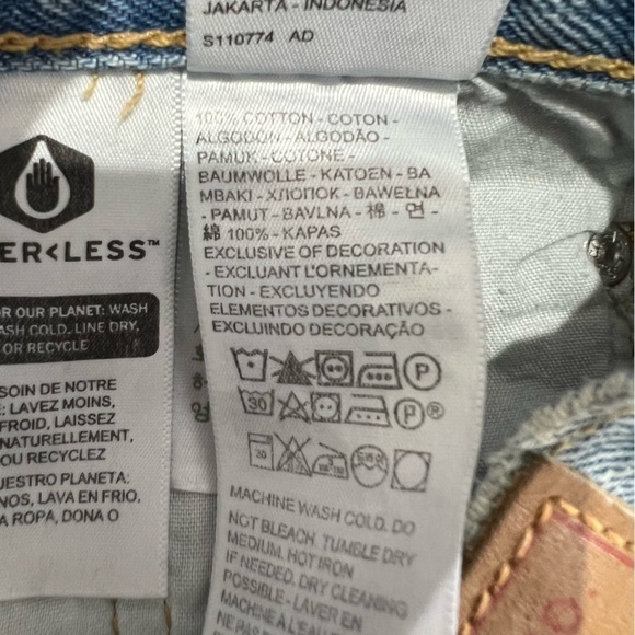 New Levis Premium 501 High Waist 100% Cotton Straight Leg Distressed Jeans 27 - Picture 15 of 16